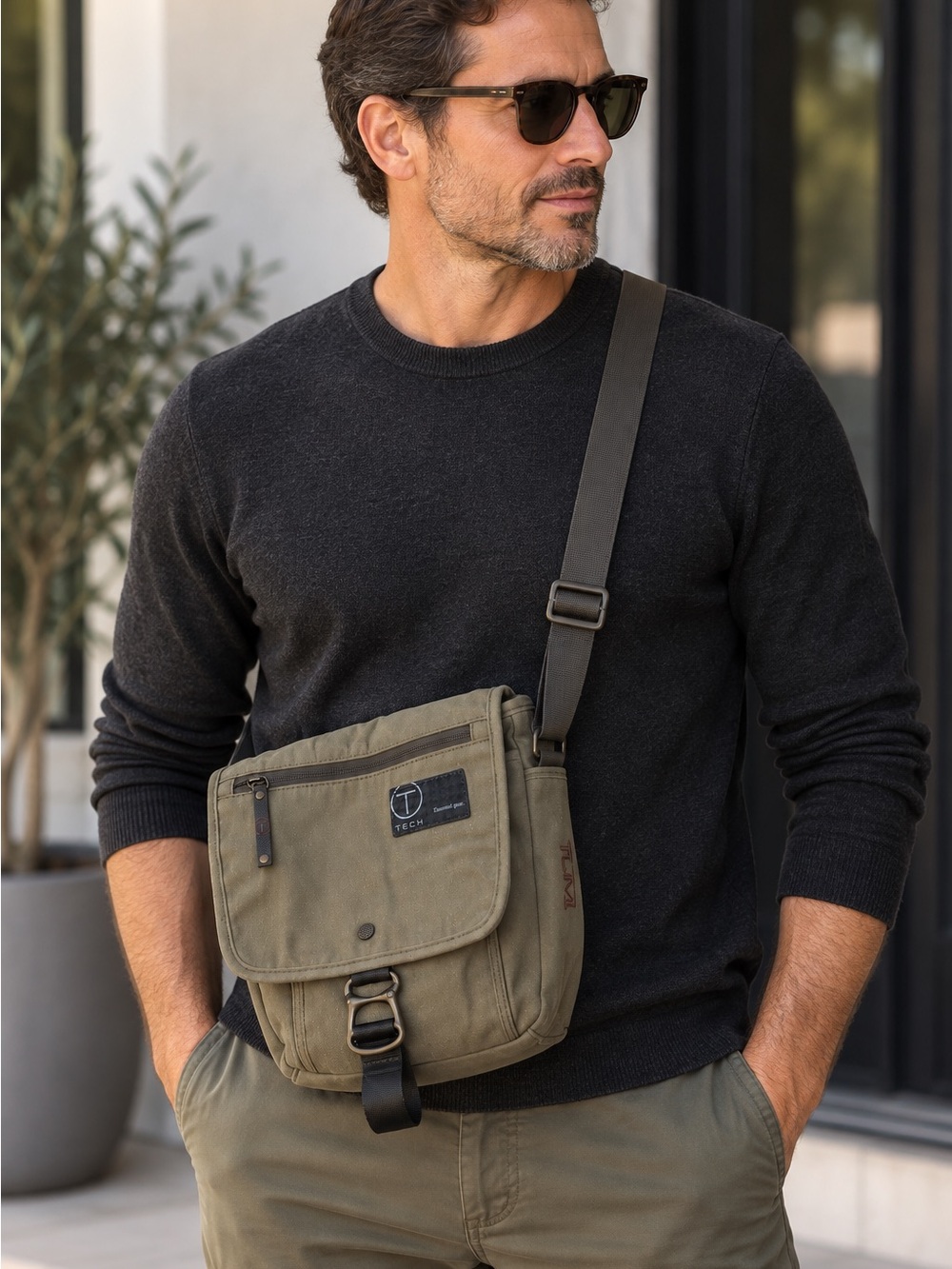 NEW TUMI T-Tech Essential Gear Canvas Crossbody Bag